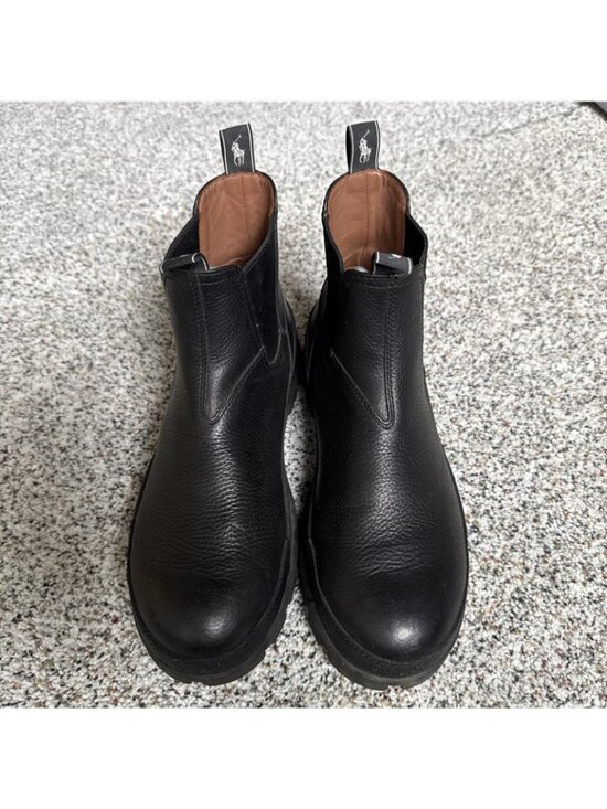 Polo Ralph Lauren Oslo Chelsea Pull On Boots Black Leather Men\'s Size 9.5 D main image 8